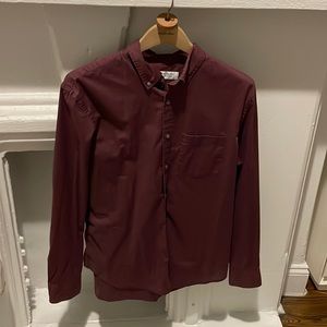 Y2K old navy every day button up shirt in red wine 🍷 burgundy cotton
